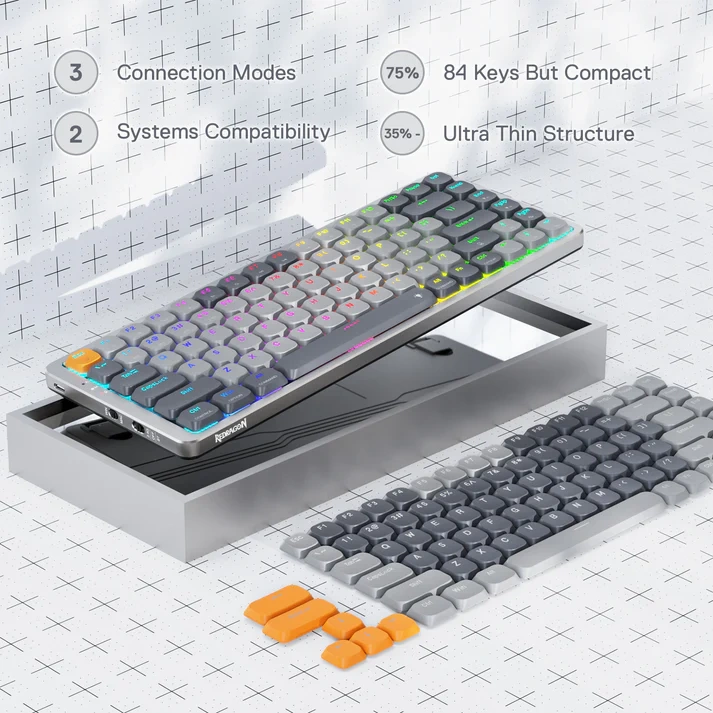 Redragon AZURE K652 Wireless Mechanical RGB Gaming Keyboard 