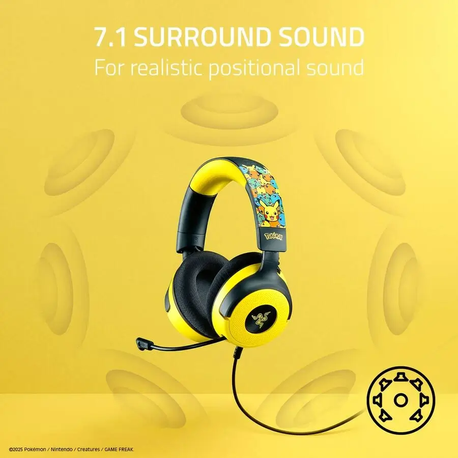 Razer Kraken V4 X Pokémon Kanto Edition 7.1 Surround Sound Type-C