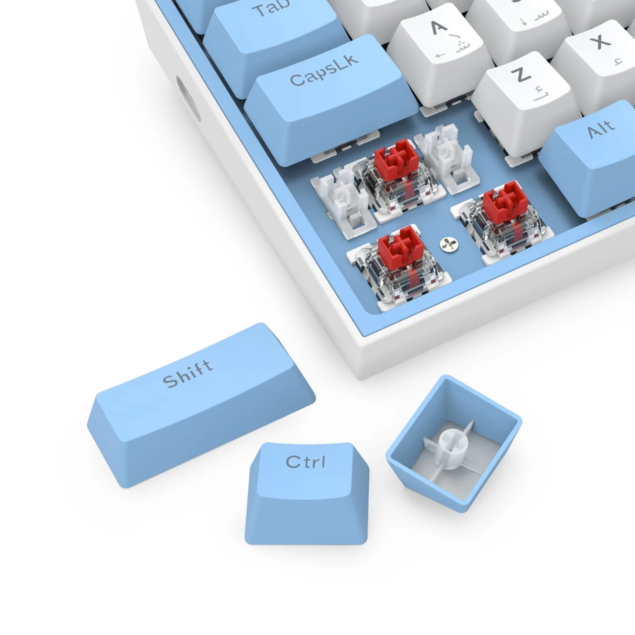REDRAGON K617 Fizz RGB 60% Gaming Mechanical Keyboard &ndash; Red Switches - White & blue 