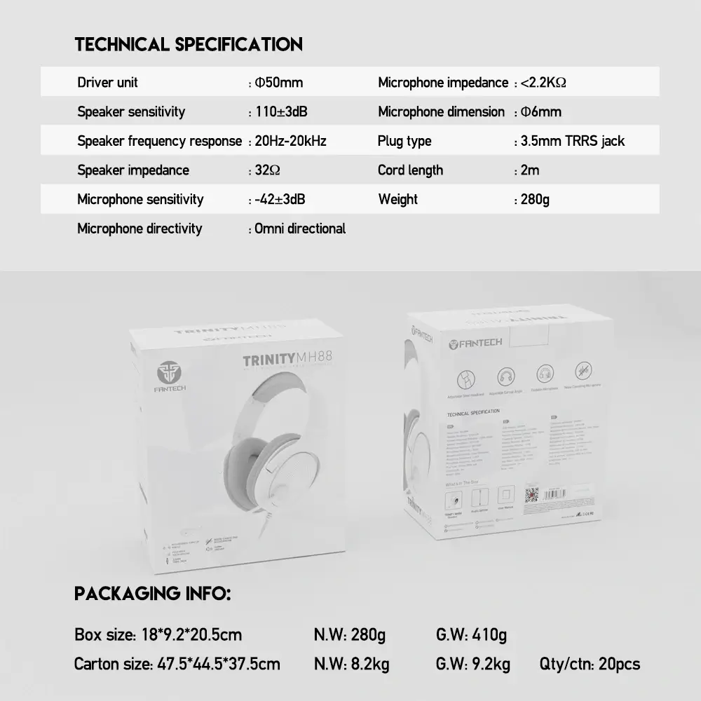 FANTECH TRINITY MH88 Headset