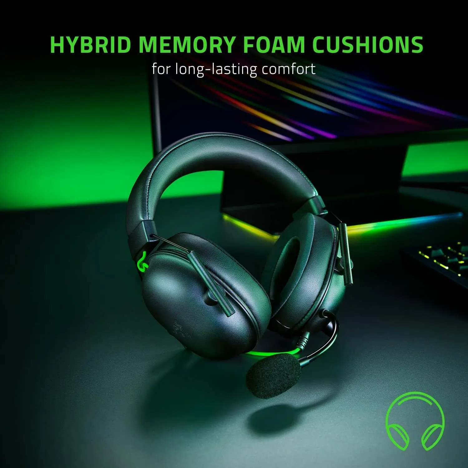 Razer BlackShark V2 X 7.1 Surround Sound Gaming Headset Green