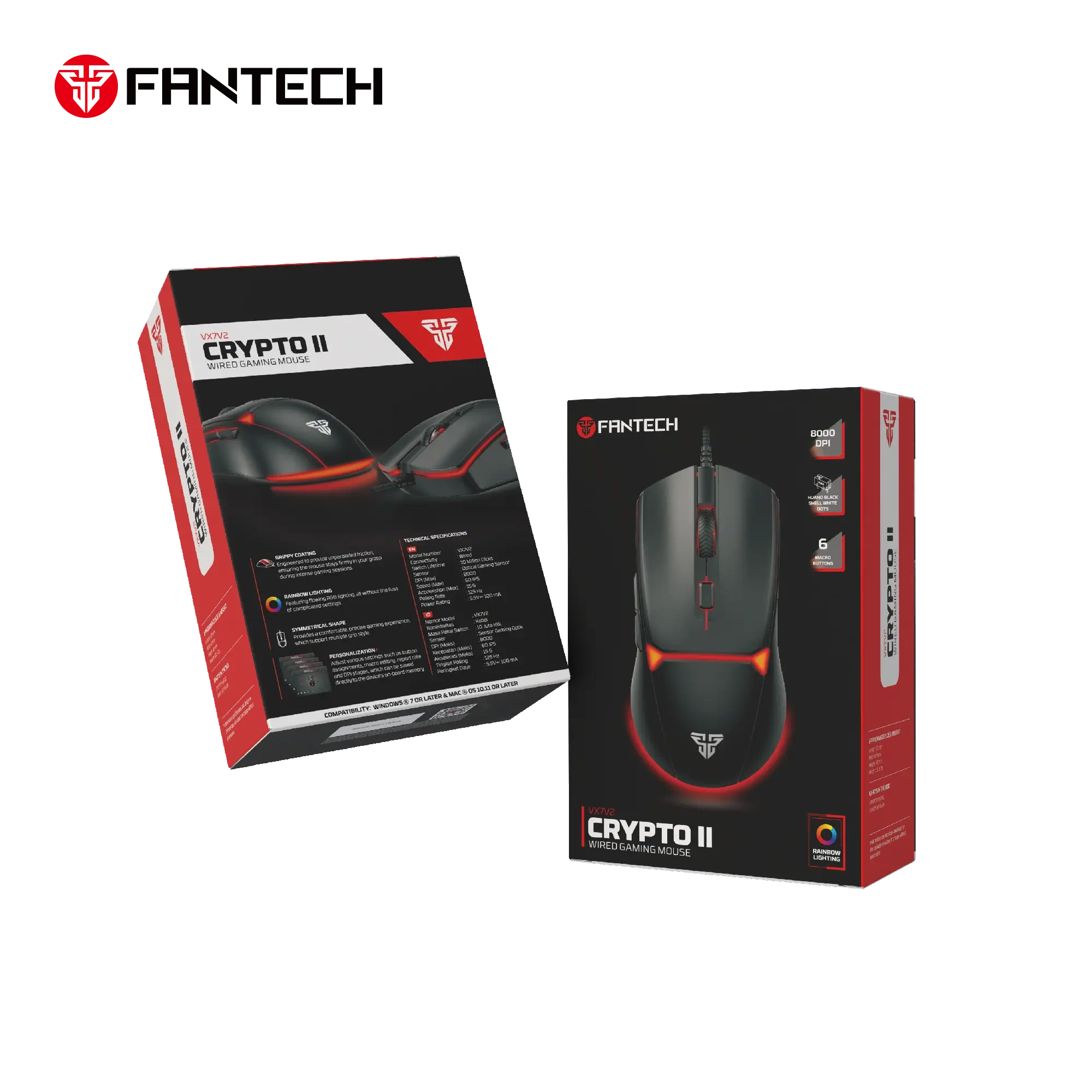FANTECH CRYPTO II VX7V2 Wired Gaming Mouse | Midas Computer Center