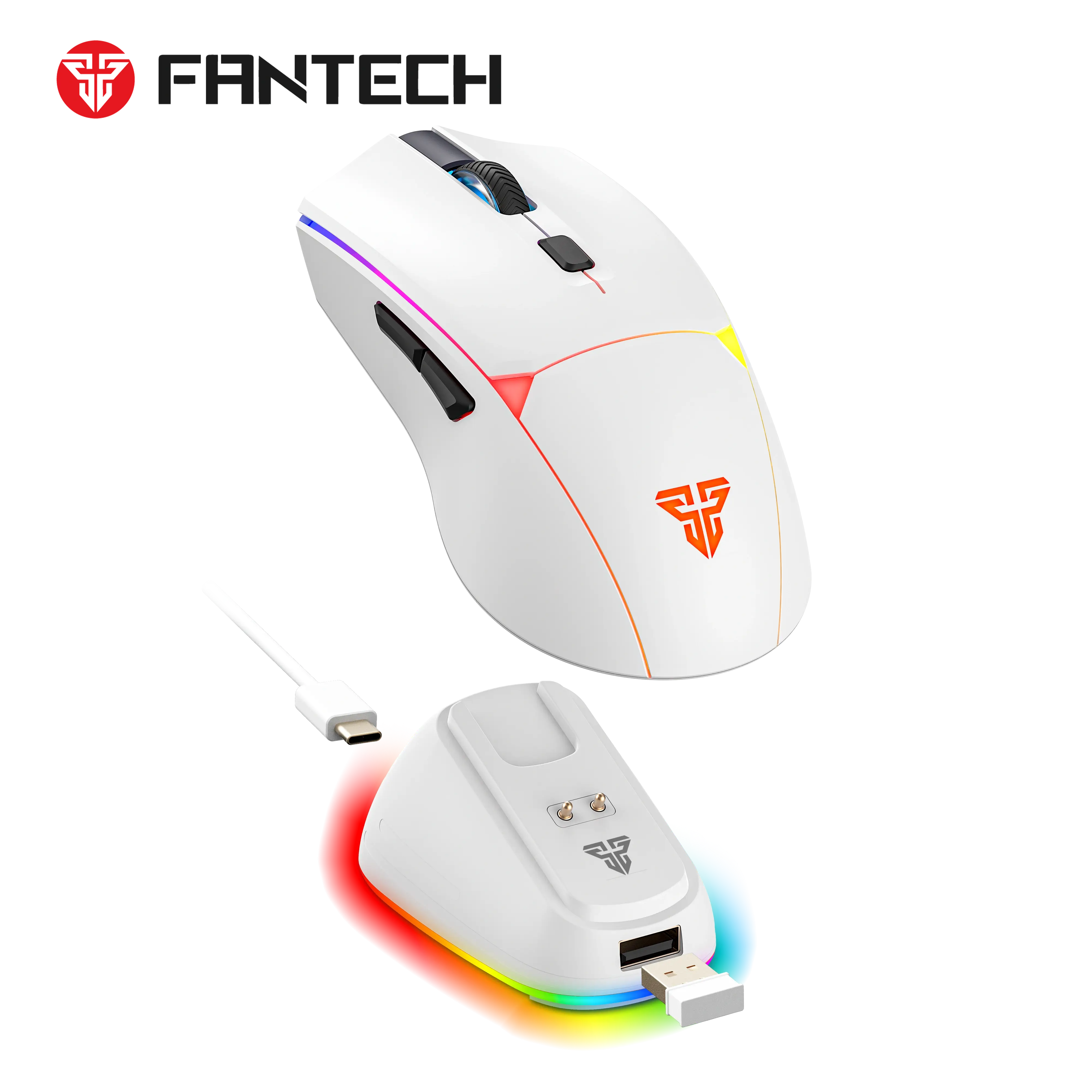 Fantech WG7V2RD CRYPTO II Wireless Gaming Mouse White | Midas