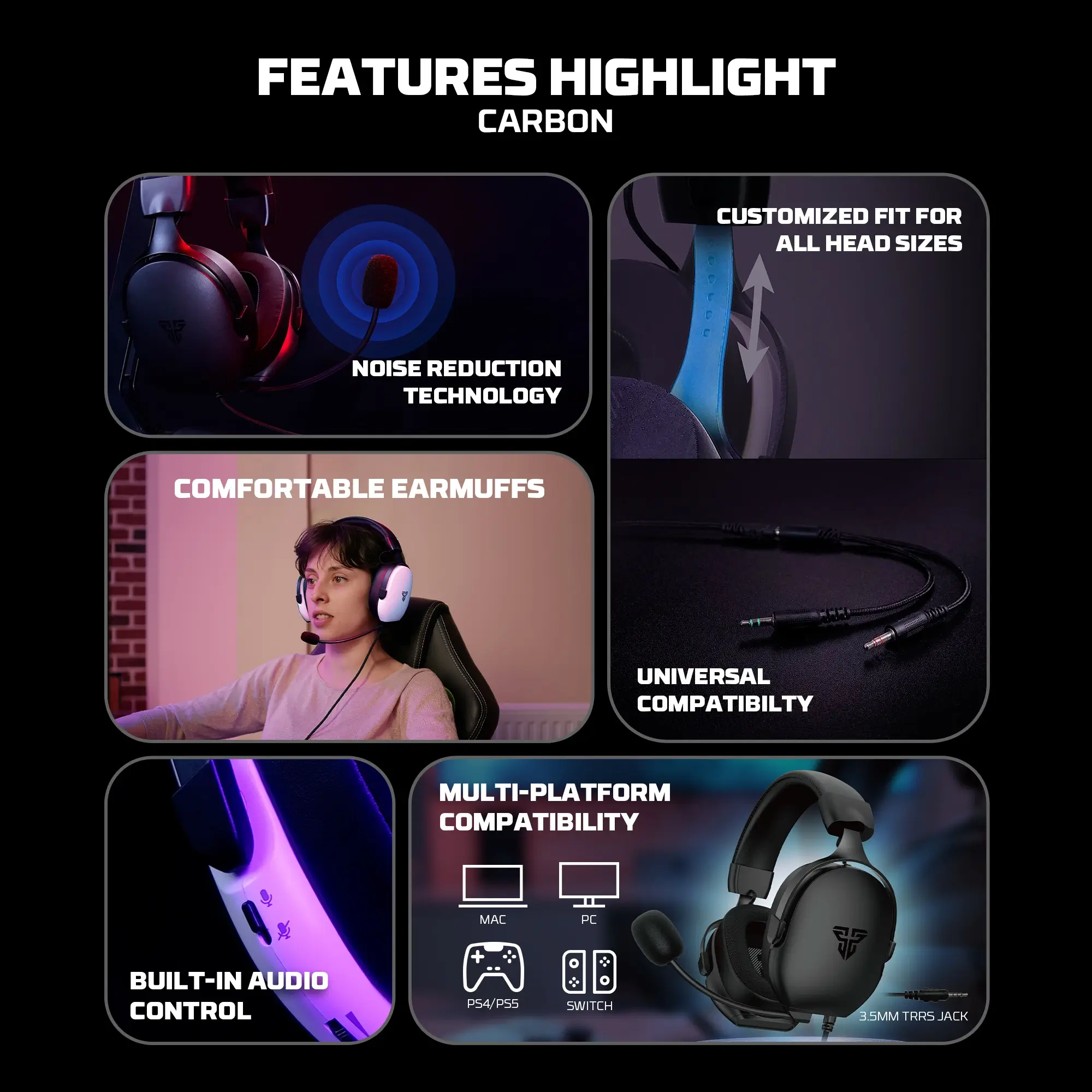 Fantech MH92 CARBON Gaming Headset