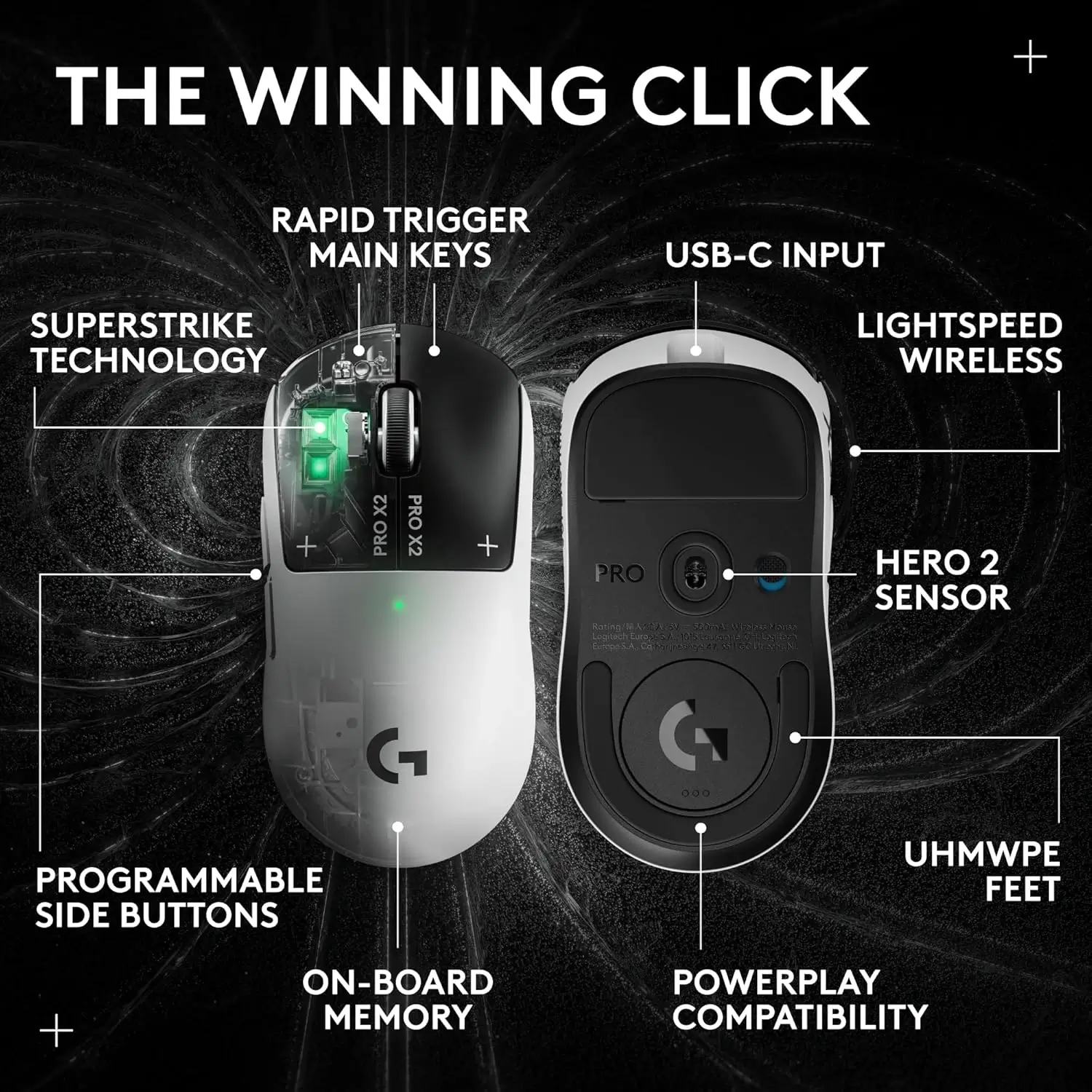 LOGITECH PRO X2 SUPERSTRIKE LIGHTSPEED Wireless Magnetic Gaming Mouse - product image 1 LOGITECH PRO X2 SUPERSTRIKE LIGHTSPEED Wireless Magnetic Gaming Mouse - product image 1
