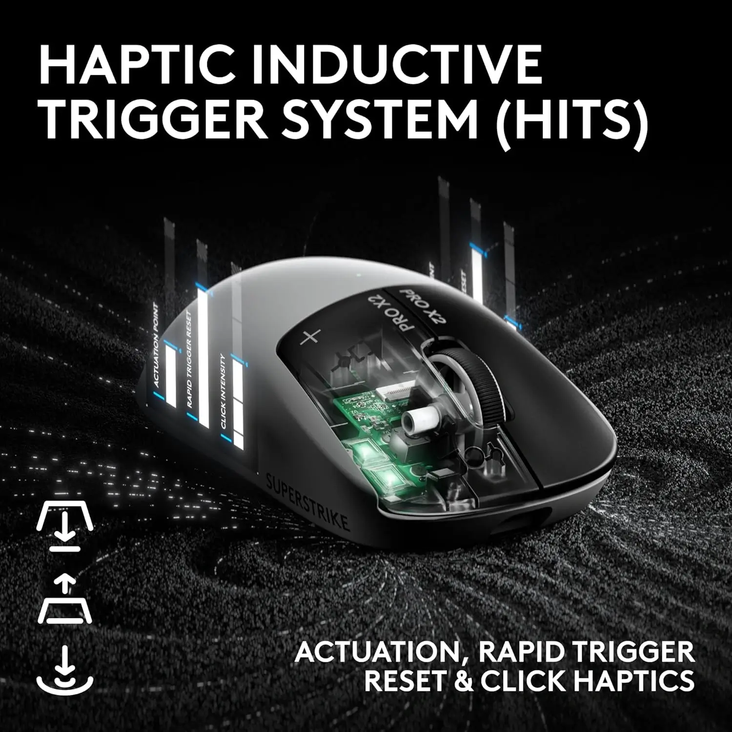 LOGITECH PRO X2 SUPERSTRIKE LIGHTSPEED Wireless Magnetic Gaming Mouse - product image 2 LOGITECH PRO X2 SUPERSTRIKE LIGHTSPEED Wireless Magnetic Gaming Mouse - product image 2