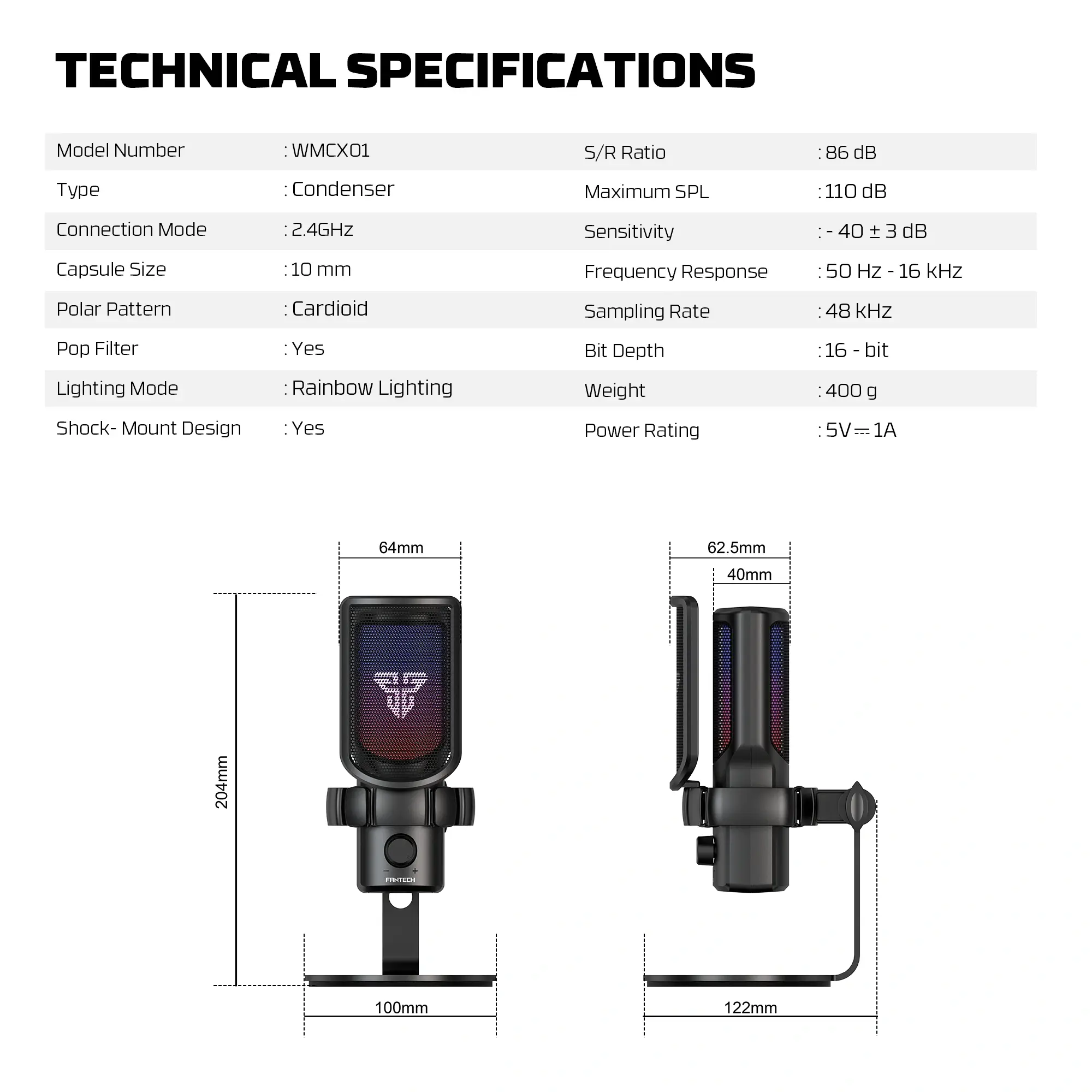 FANTECH LEVIOSA WAVE WMCX01 Wireless Microphone