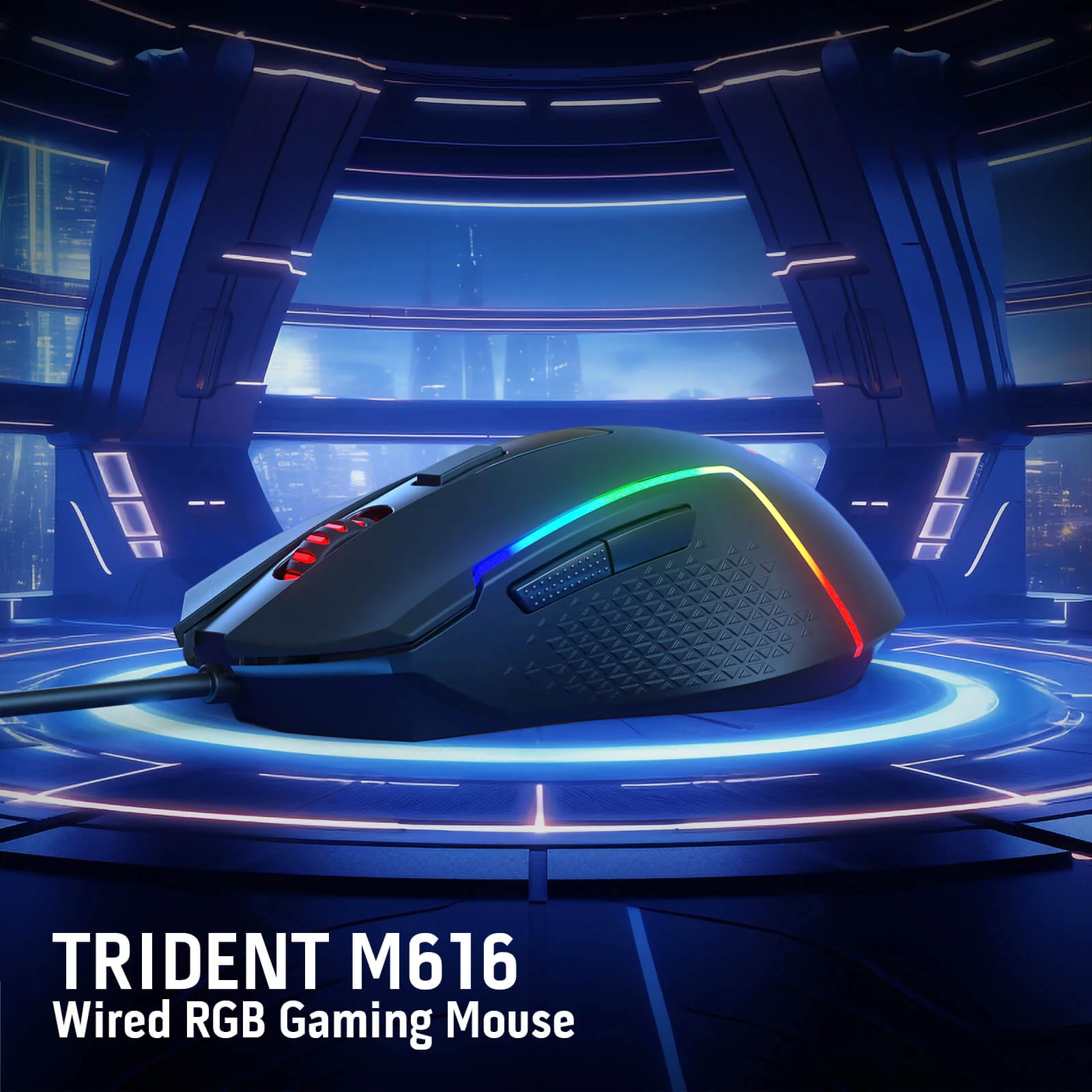 Redragon M616 TRIDENT RGB 10000 DPI Wired Optical Mouse