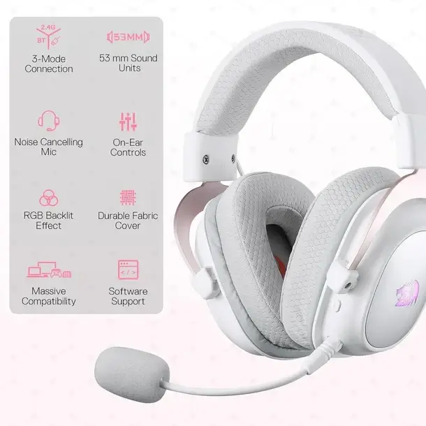 Redragon h510 pro 3-mode connection  RGB  - 7.1 surround sound
