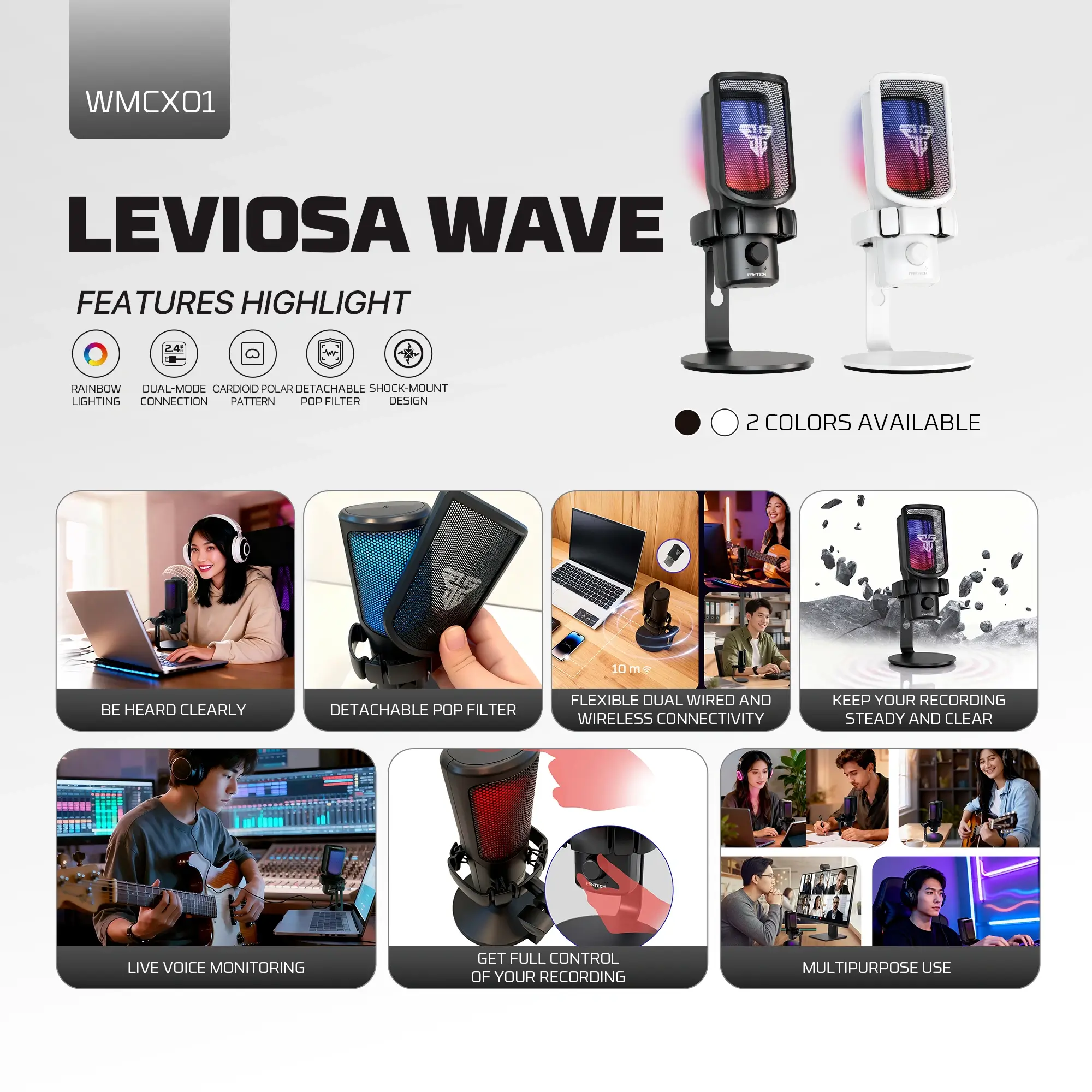 FANTECH LEVIOSA WAVE WMCX01 Wireless Condenser Microphone